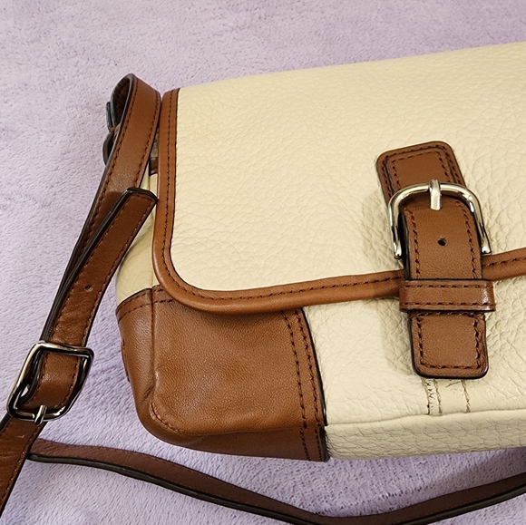 Coach HADLEY LUXE Grain Leather Field Bag Cream/Brown with Silver Hangtag - Picture 13 of 16